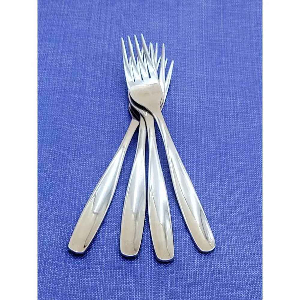GS Gourmet Settings Set Of 4 Dinner Fork Concave GLOSSY Stainless